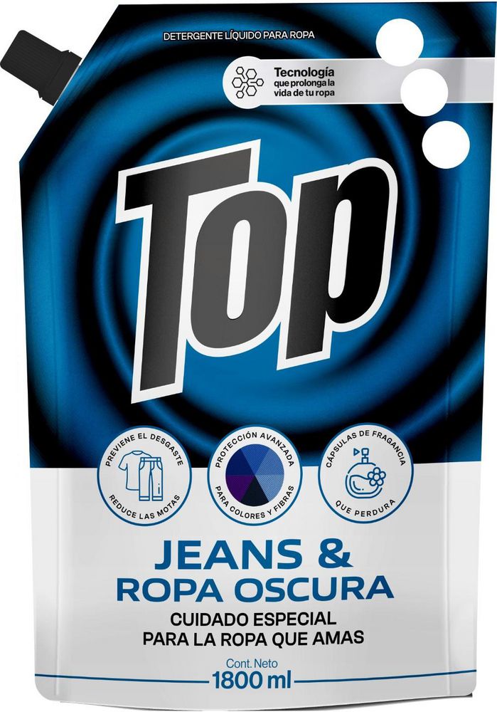 Detergente líquido TOP jeans & ropa oscura (1800  ml) img #2