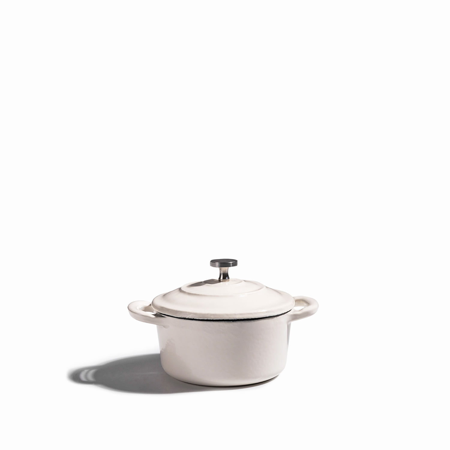 Mini olla blanca 10cm en hierro fundido img #1