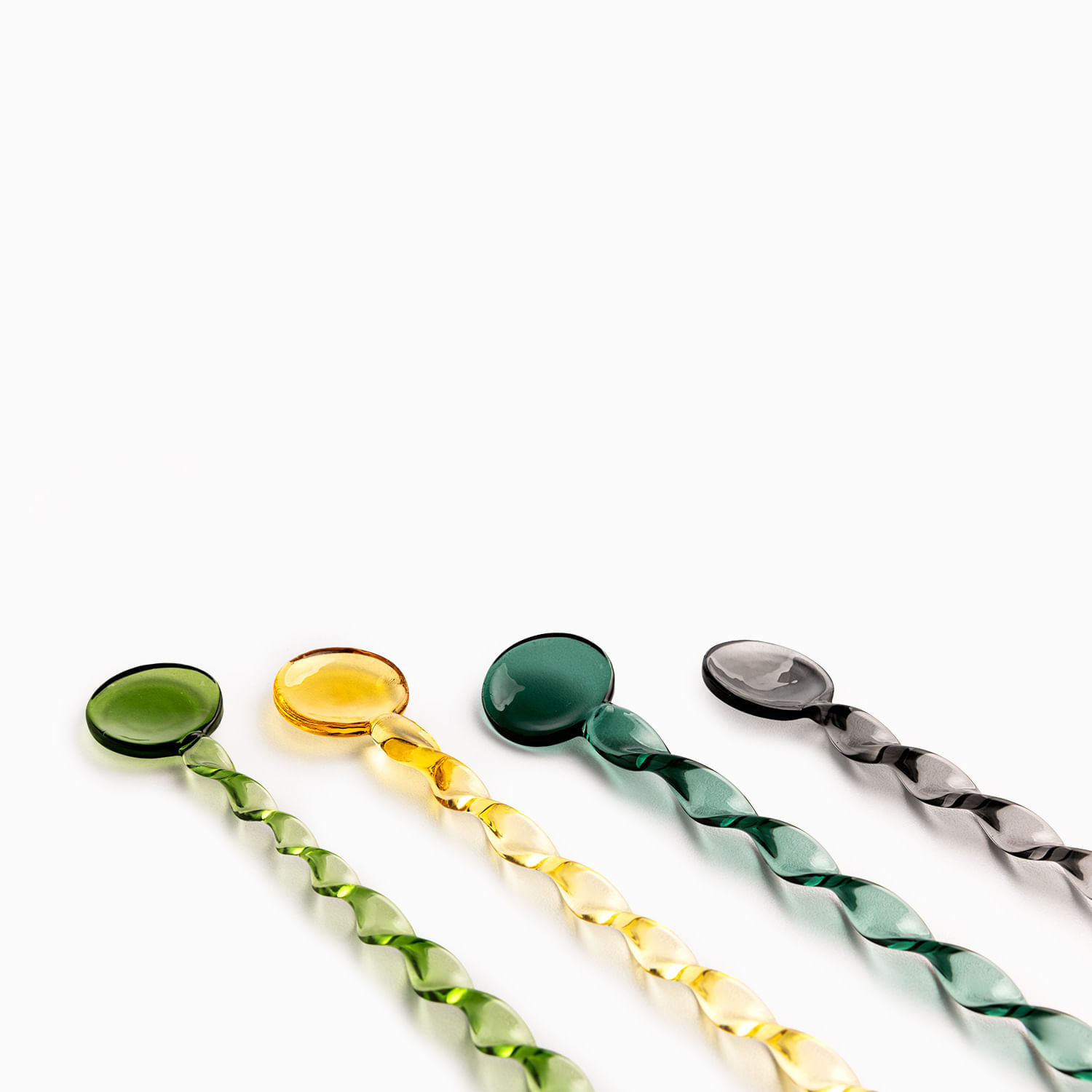 Cucharas en vidrio colores set x4 img #5