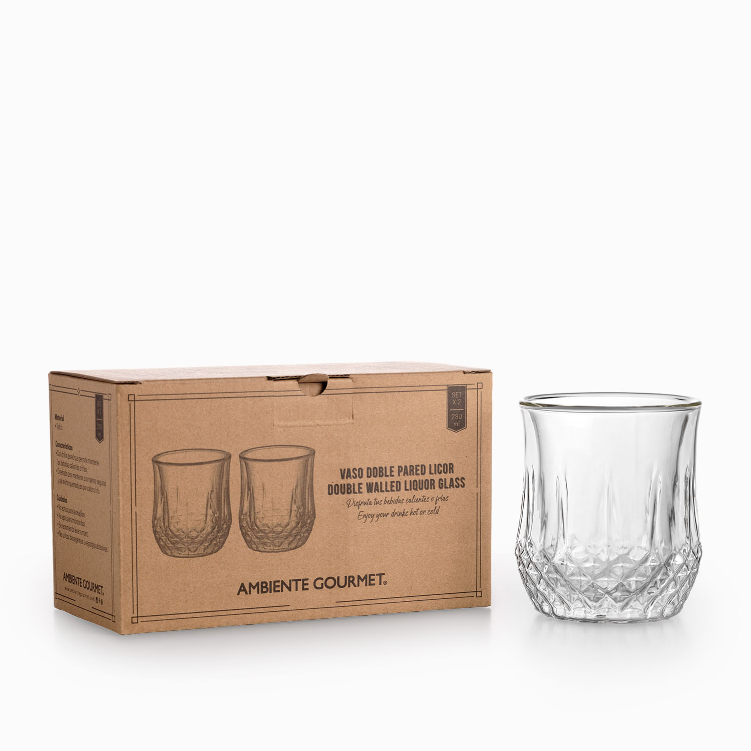 Vaso doble pared licor 230ml setx2 img #2