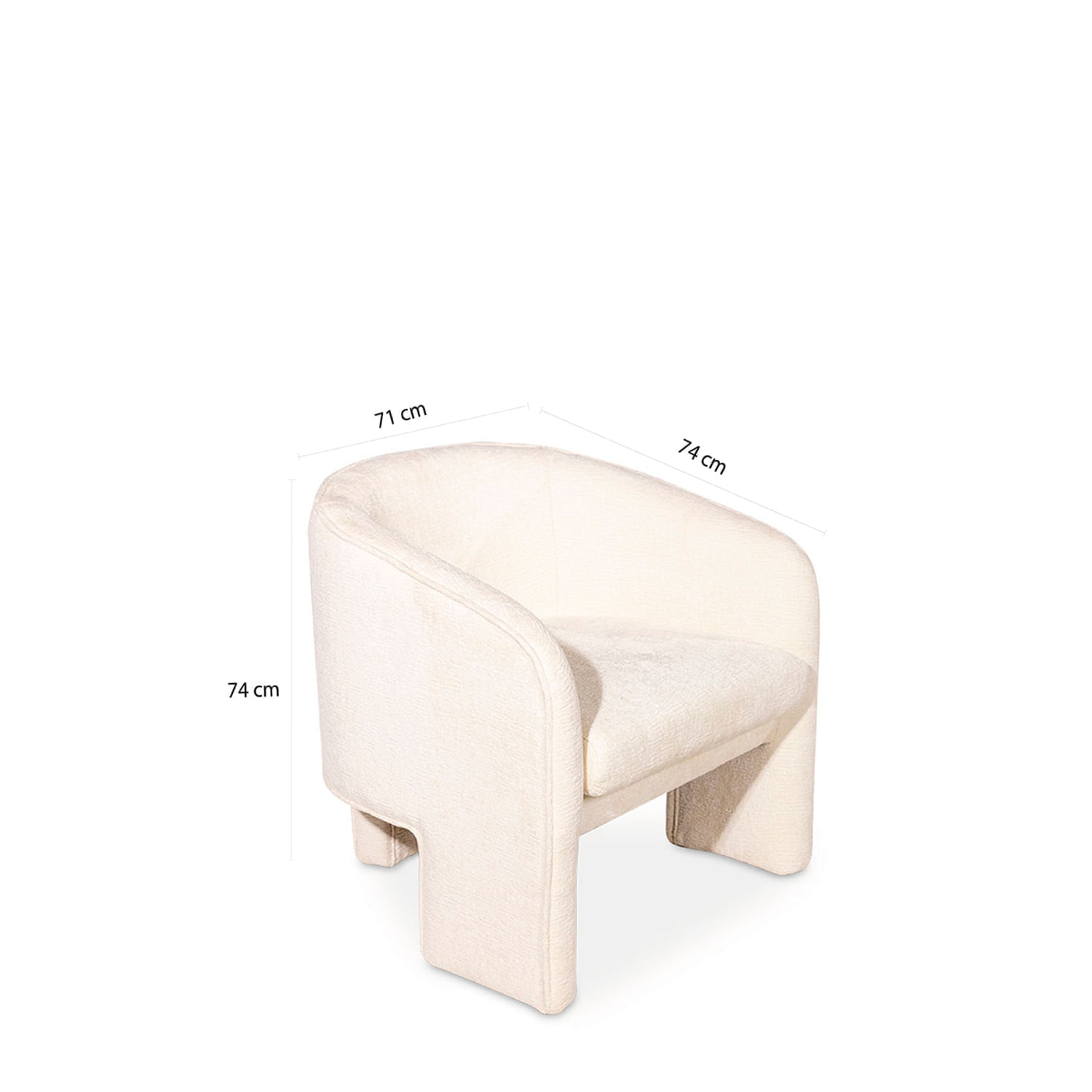 Poltrona Trípode beige boucle 74x74x71cm img #5