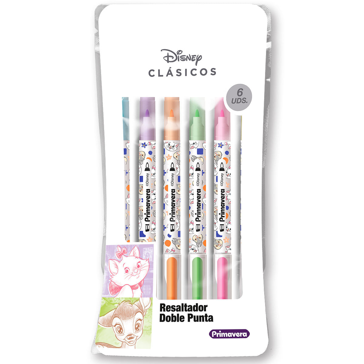 Resaltador Doble Punta  Bambi, Marie Pastel X6 img #1