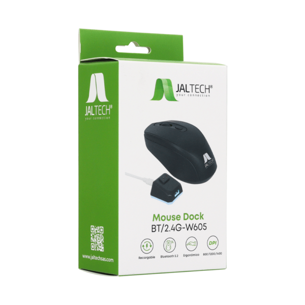Mouse Inalámbrico Jaltech Dock Sky Bt/2.4g – W605 Negro 11885 img #4