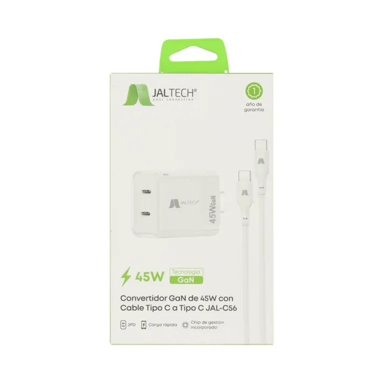 Cargador Gan 45w Con Cable Tipo C Jaltech img #3