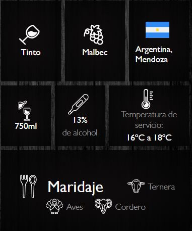 vino tinto  ZUCARDI malbec Malbec (750  ml) img #2