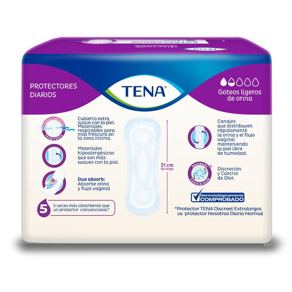 Protectores TENA DISCREET extralargos, goteos ligeros (15  und) img #4