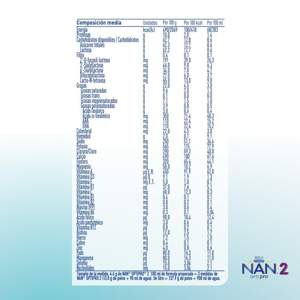 Fórmula infantil NAN optipro 2 lata (900  gr) img #4