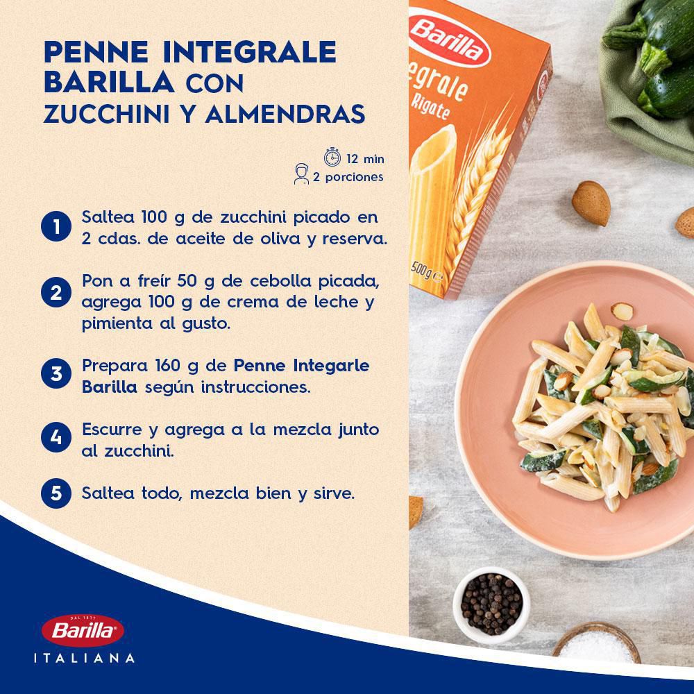Pastas BARILLA MARCA EXCLUSIVA penne rigate integral (500  gr) img #2