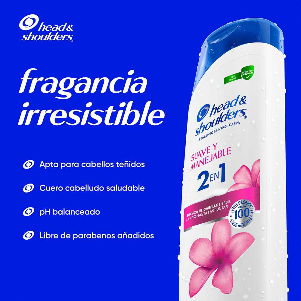 Shampoo H&S 2 en 1 suave y manejable (750  ml) img #2