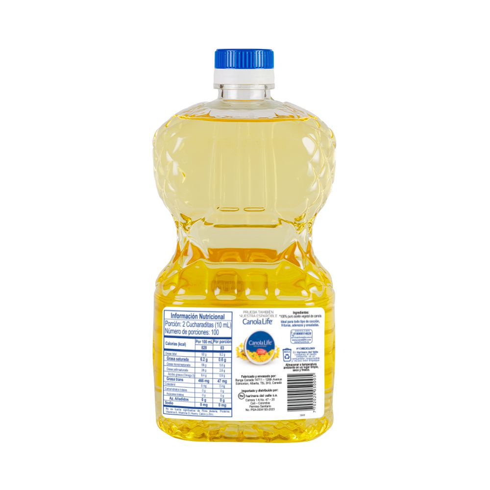 Aceite de canola CANOLA LIFE con omega 3 (1000  ml) img #2