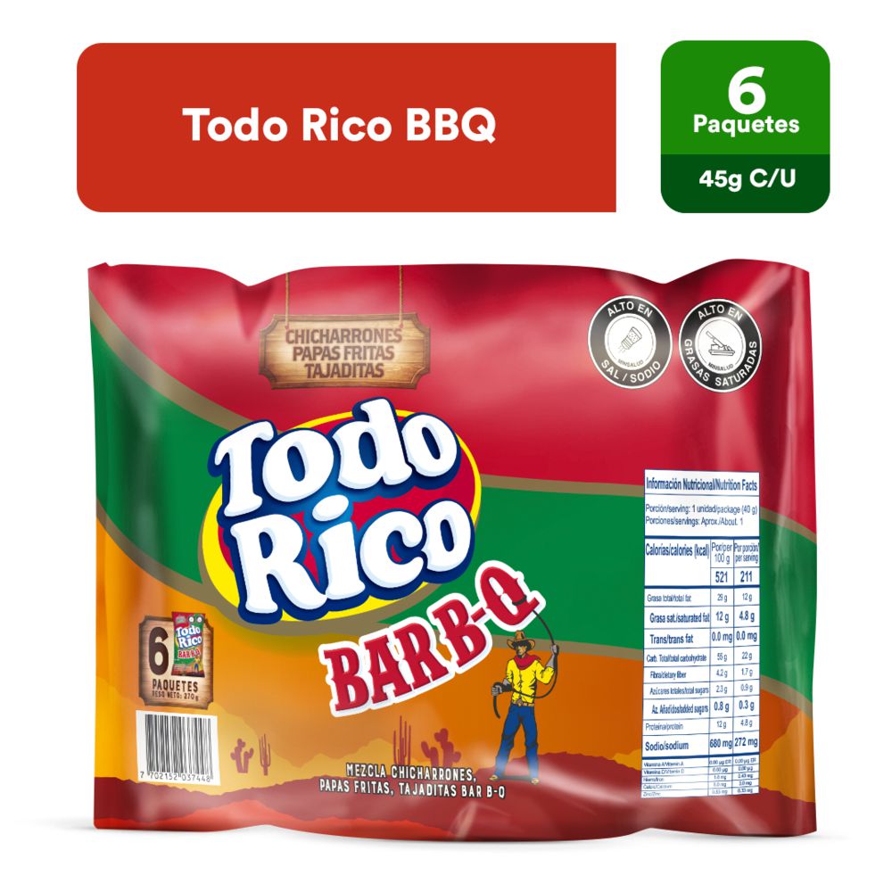 Pasabocas TODO RICO de BBQ (270  gr) img #1
