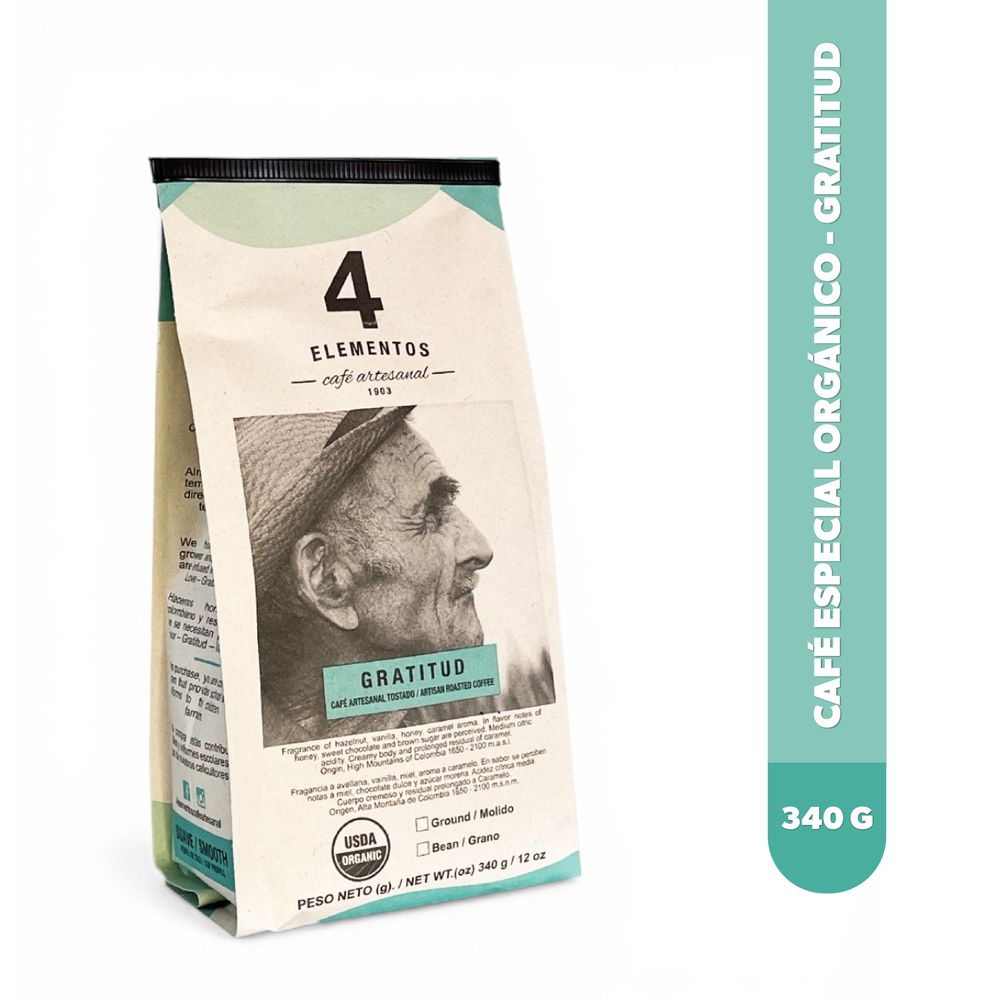 Café 4 ELEMENTOS grano gratitud (340  gr) img #1