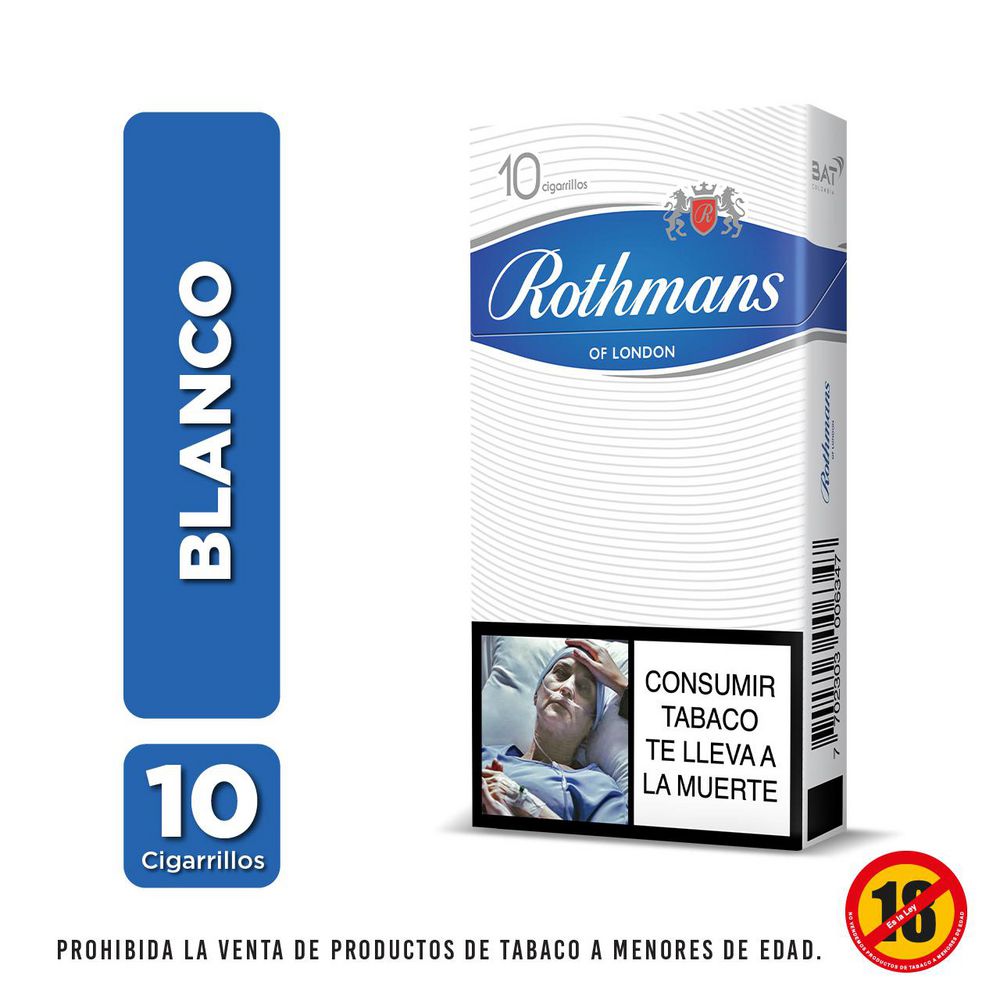 Cigarrillos ROTHMANS blanco media cajetilla (10  und) img #1