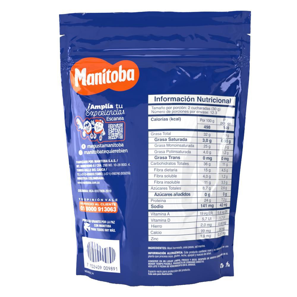 Maní MANITOBA con pasas (370  gr) img #2