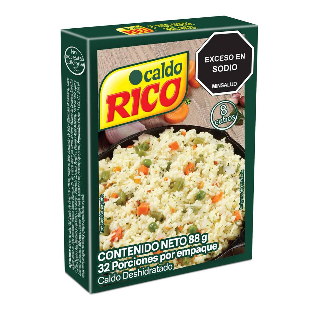 Caldo deshidratado RICO con verduras x8 cubos (88  gr) img #5