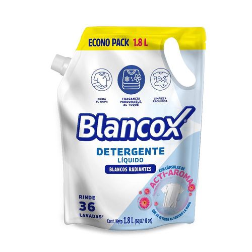 Detergente líquido BLANCOX blancos radiantes (1800  ml)