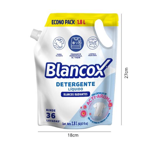 Detergente líquido BLANCOX blancos radiantes (1800  ml)