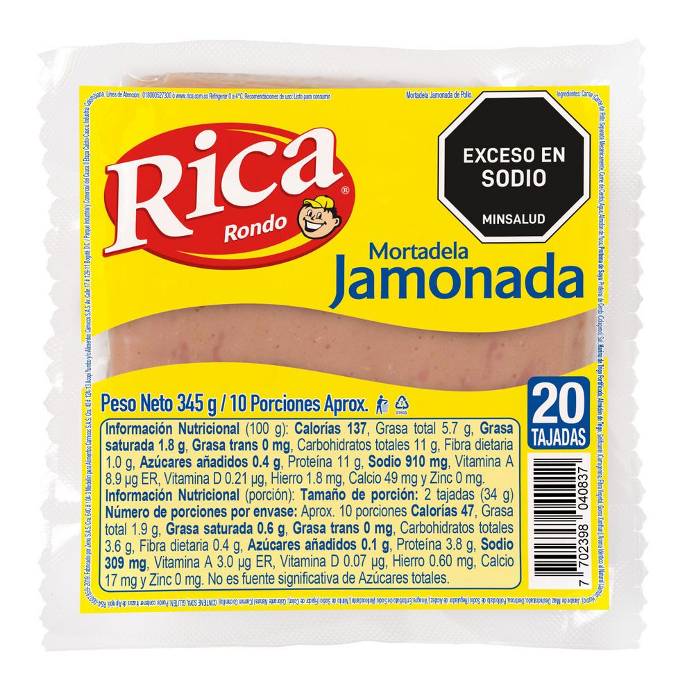 Mortadela Jamonada RICA 345  gr img #2