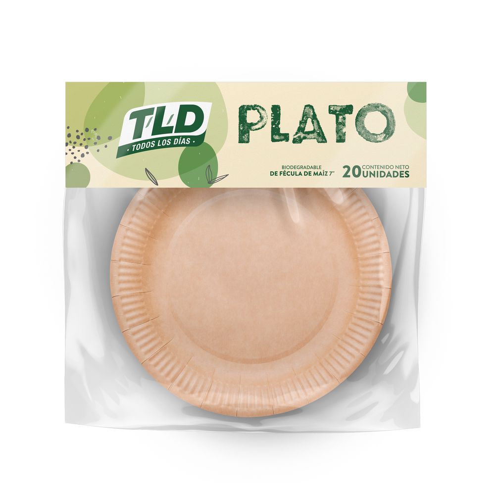 Platos desechables T/L/D TODOS LOS DIAS biodegradables 17 cm img #1