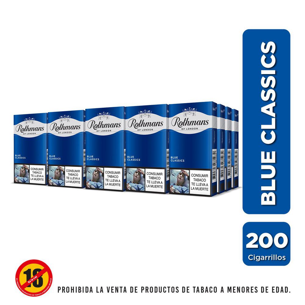 Cigarrillos ROTHMANS classics azul cartón media (200  und) img #1