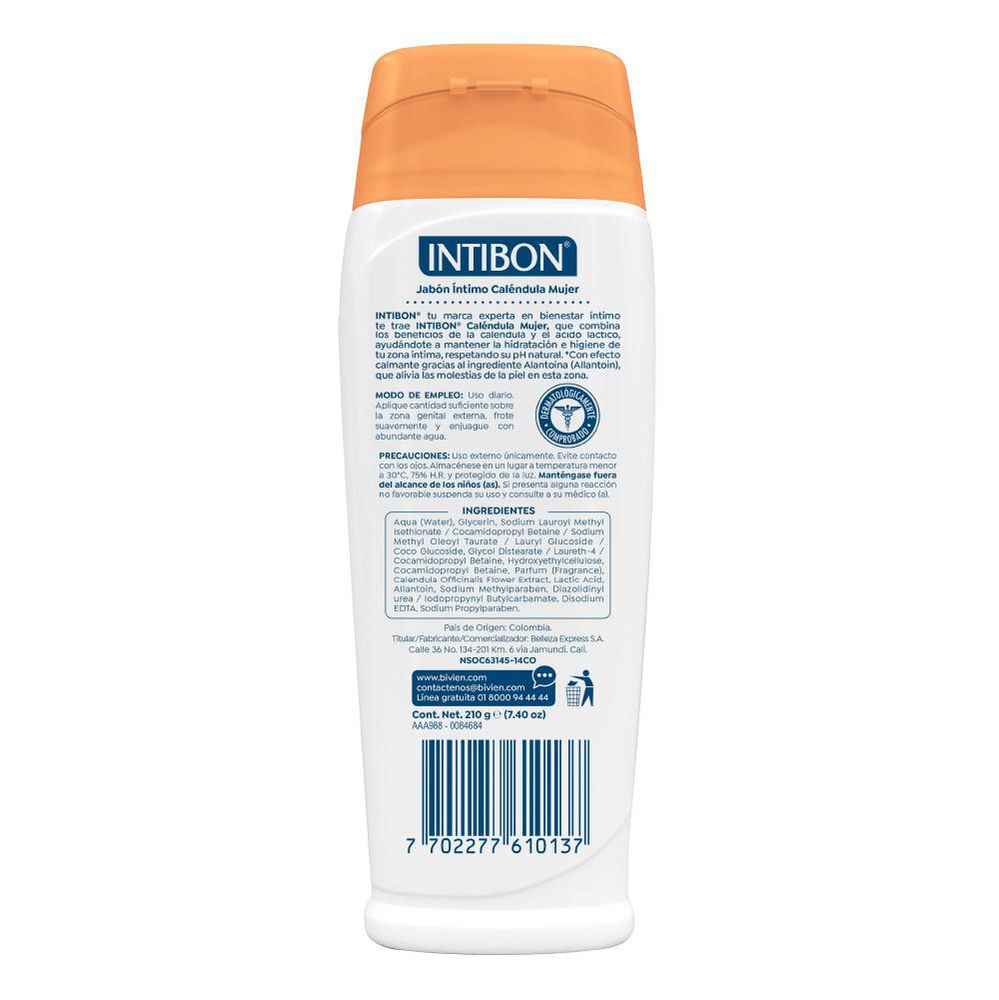 Jabón íntimo INTIBON hidratante (210  gr) img #2