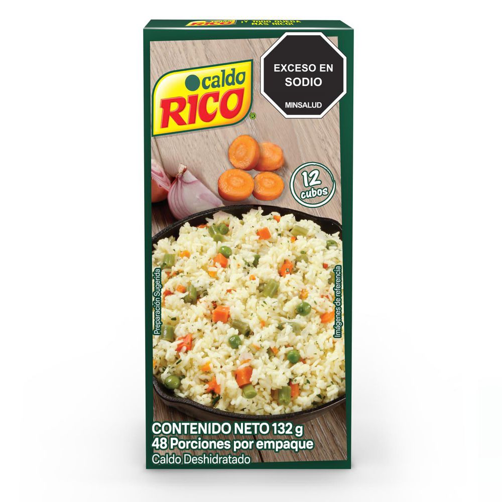 Caldo deshidratado RICO con verduras x12 cubos (132  gr) img #1