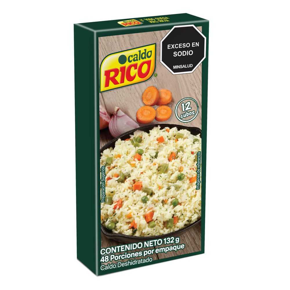 Caldo deshidratado RICO con verduras x12 cubos (132  gr) img #4