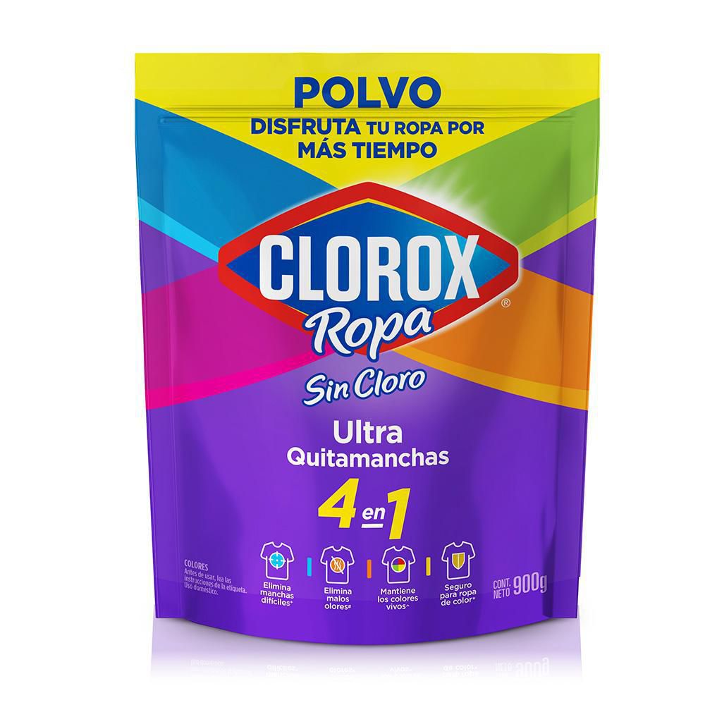 Quitamanchas sin cloro CLOROX 4 en 1 para ropa color en polvo (900  gr) img #2