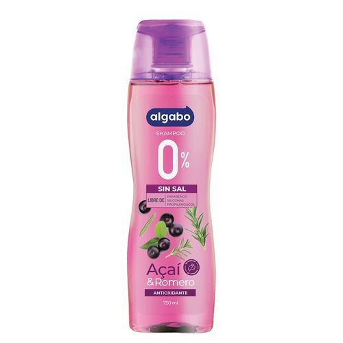 Shampoo ALGABO MARCA EXCLUSIVA sin sal acaí y romero (750  ml)