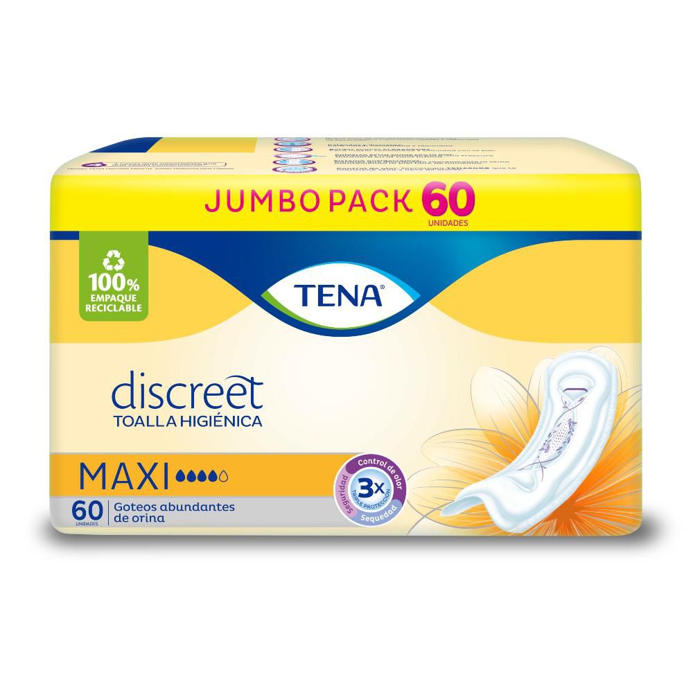 Toallas higiénicas TENA maxi, goteos abundantes (60  und) img #4