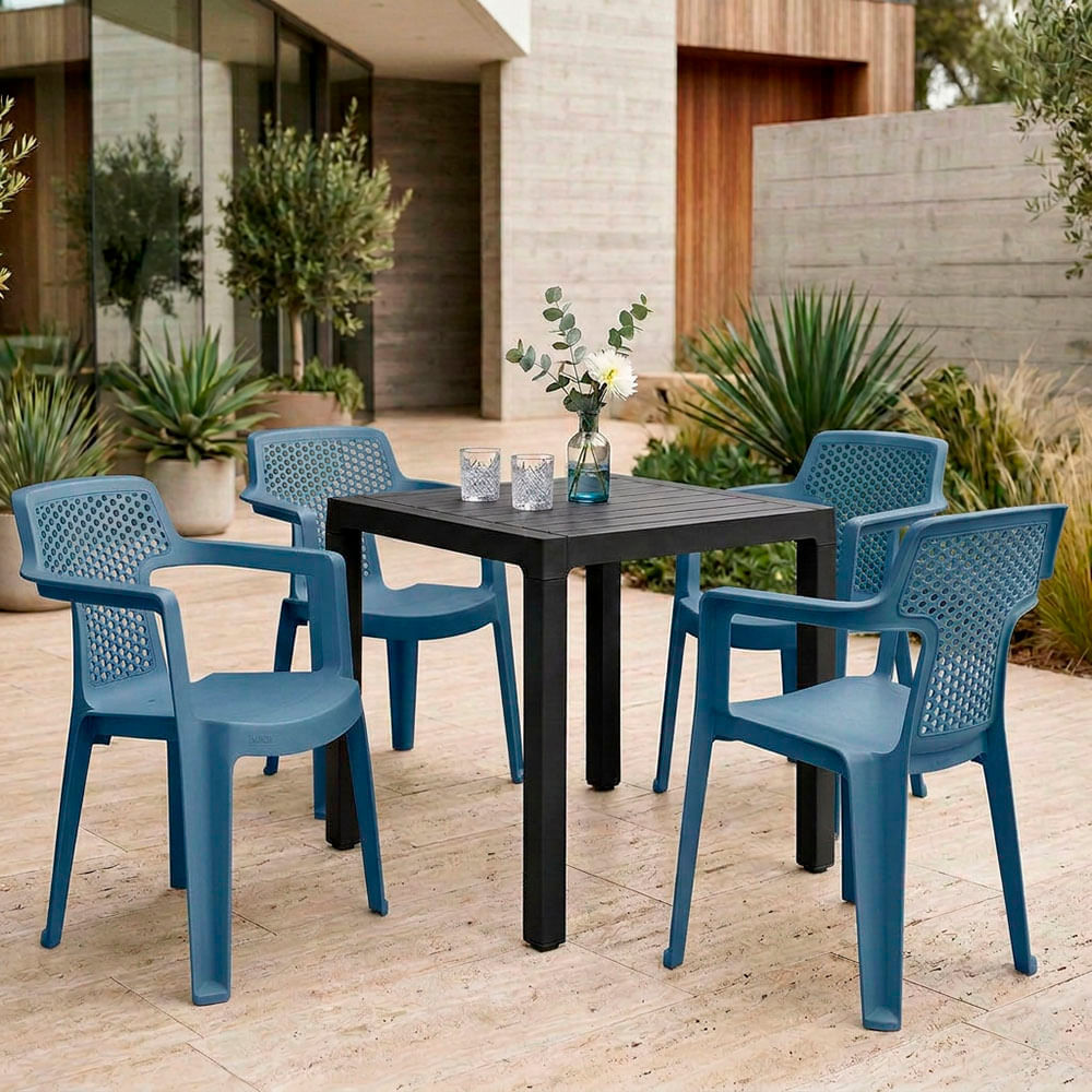 Combo Comedor Mia, 1 Mesa Barú Negra, 4 Sillas Mia img #1