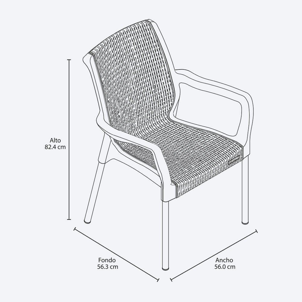 Silla Apariencia Shia Con Brazos X 2 Und img #9