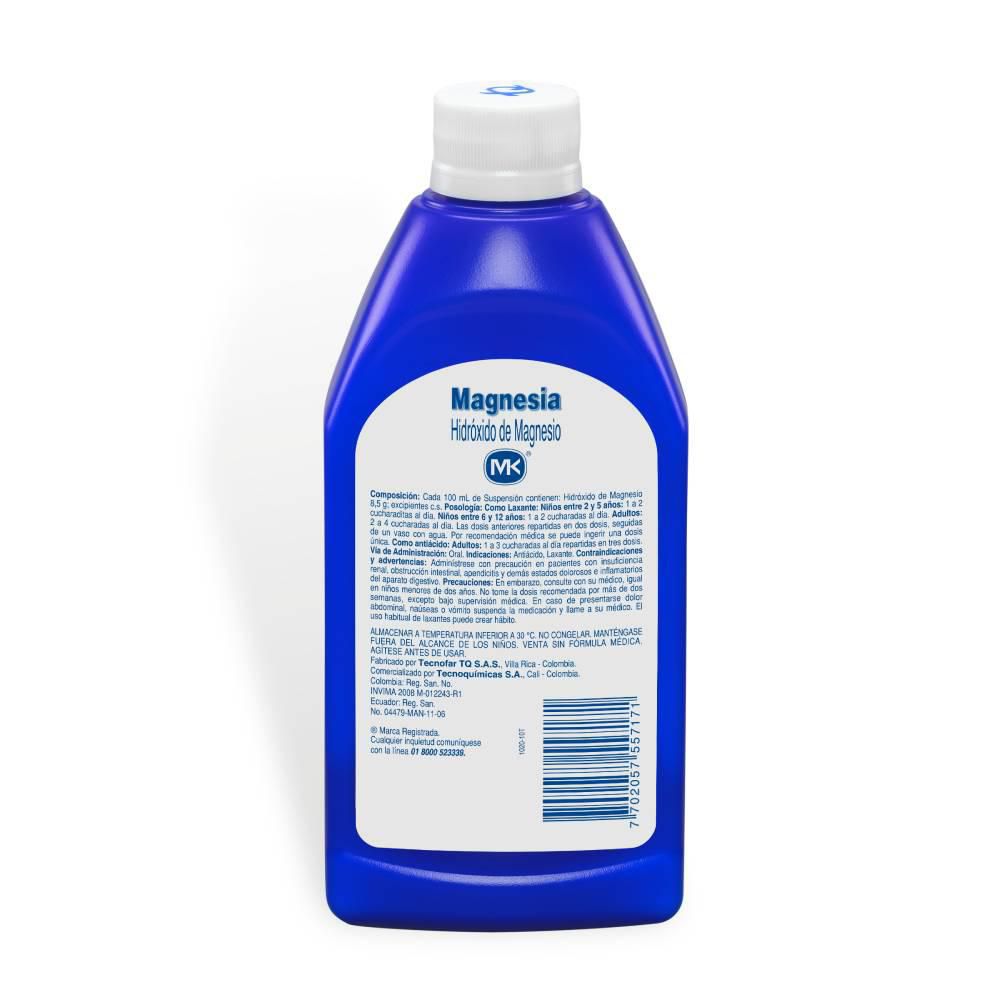 Hidróxido de magnesio MAGNESIA MK antiácido y laxante tradicional (360  ml) img #2