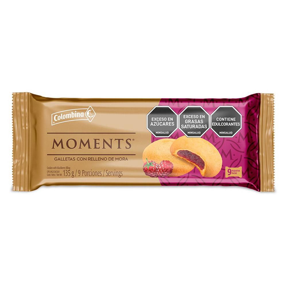 Galletas MOMENTS relleno con mora (135  gr) img #1