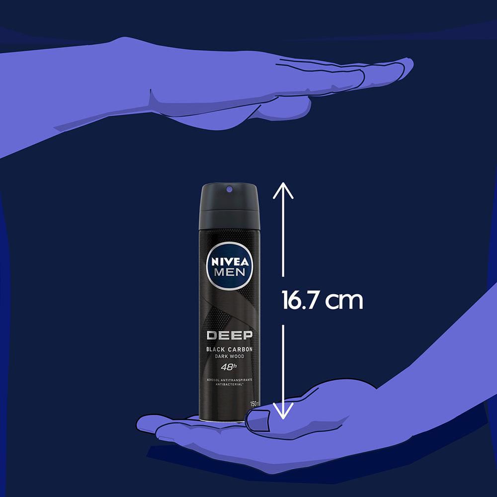 Desodorante NIVEA antibacterial men carbón spray (150  ml) img #4