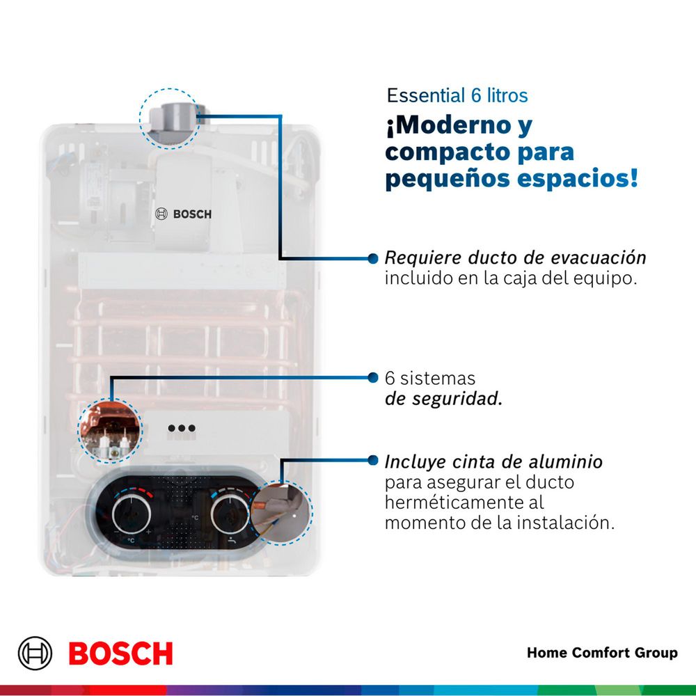 Calentador de agua 6 litros Tiro Forzado GLP BOSCH 773650459 img #3