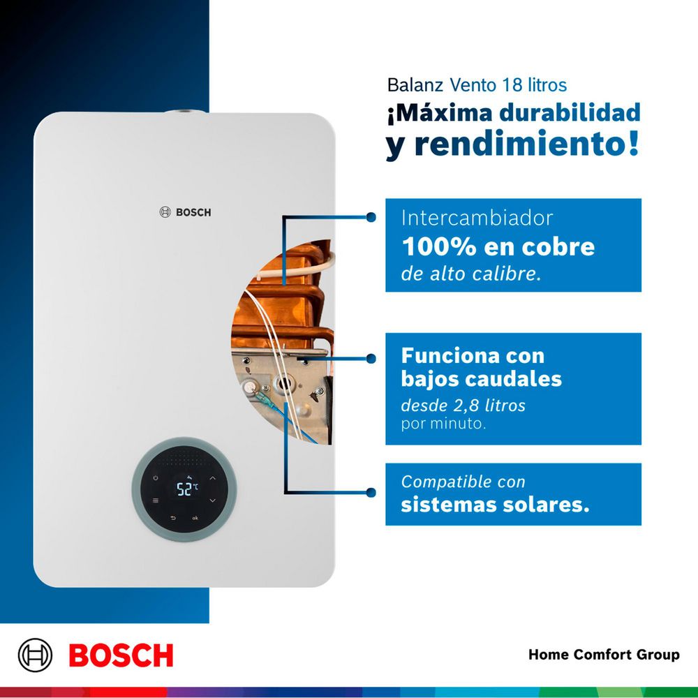 Calentador de agua 18 litros Tiro Forzado GLP BOSCH 873611004 img #3