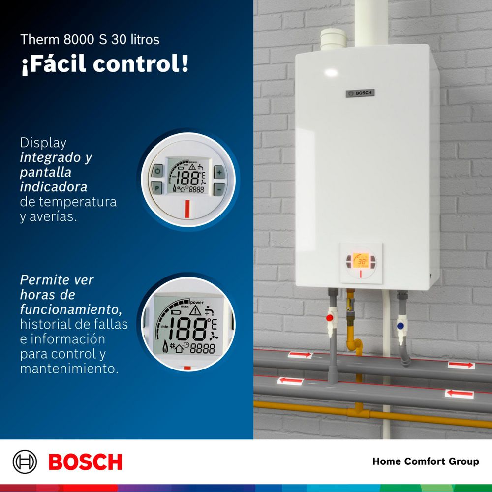 Calentador de agua 30 litros Tiro Forzado GN BOSCH 770331108 img #5