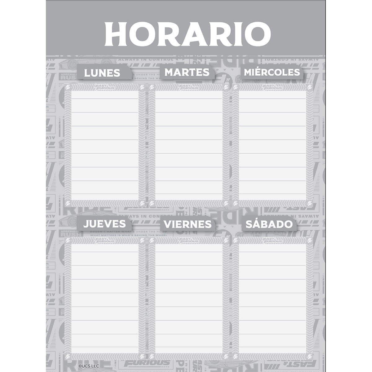 Cuaderno Argollado Pasta Dura  Fast & Furious Grande One Last Ride img #5