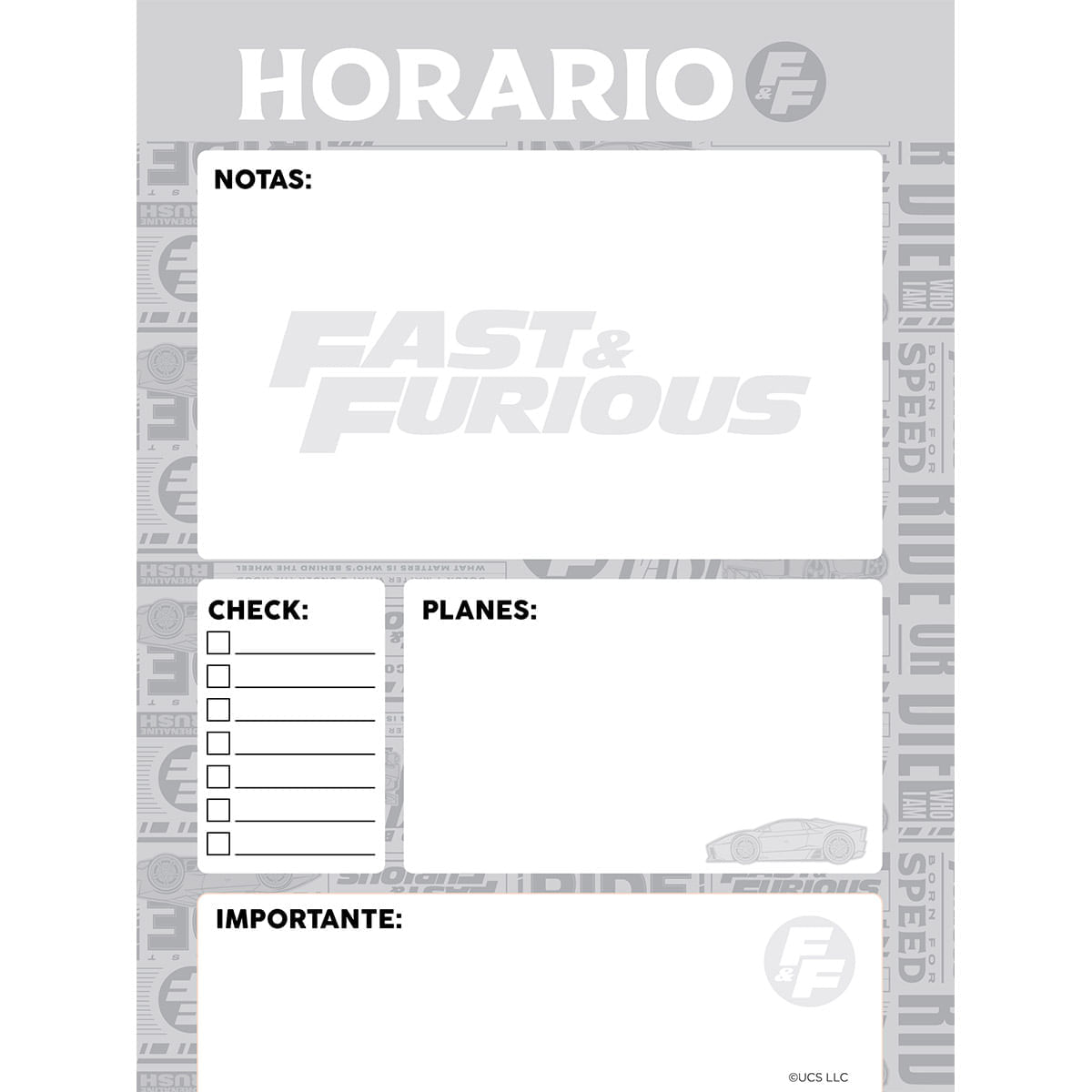 Cuaderno Argollado Pasta Dura  Fast & Furious Grande One Last Ride img #7