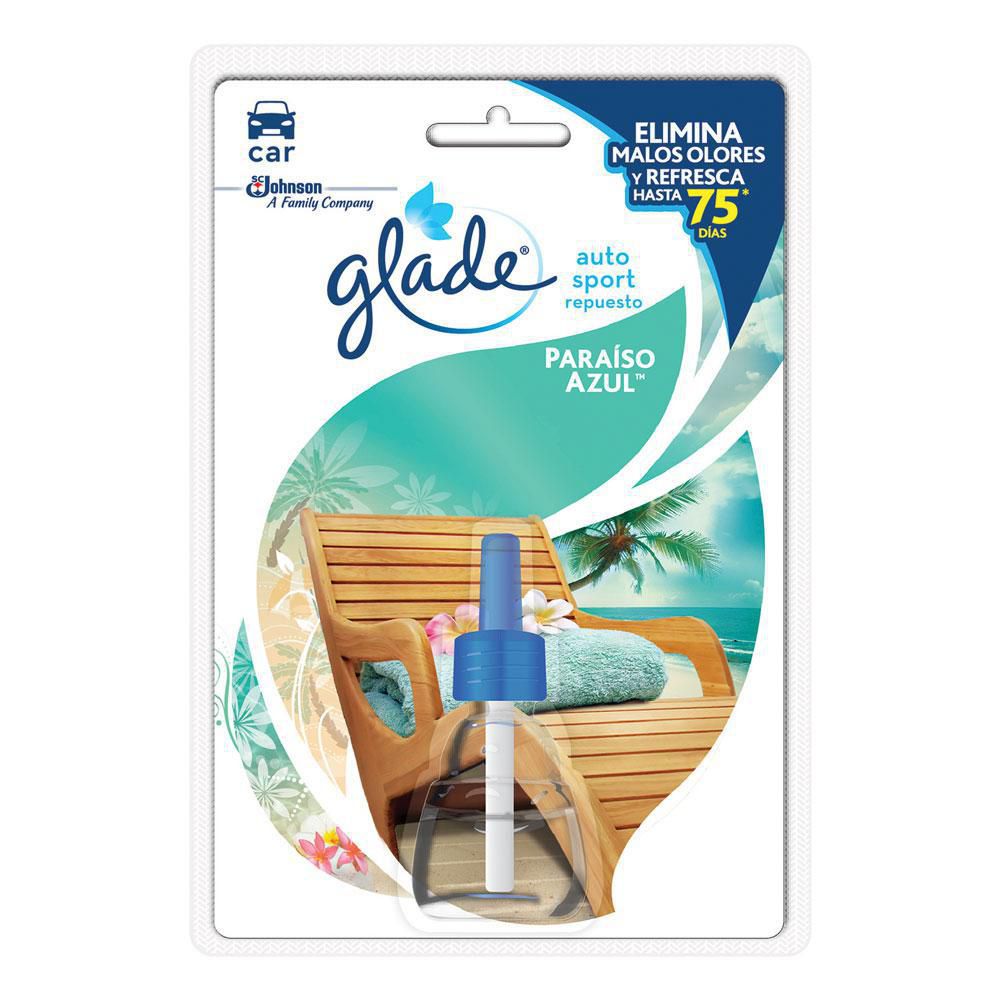 Ambientador Carro Líquido Paraiso Azul 1 Repuesto GLADE 640949 img #1