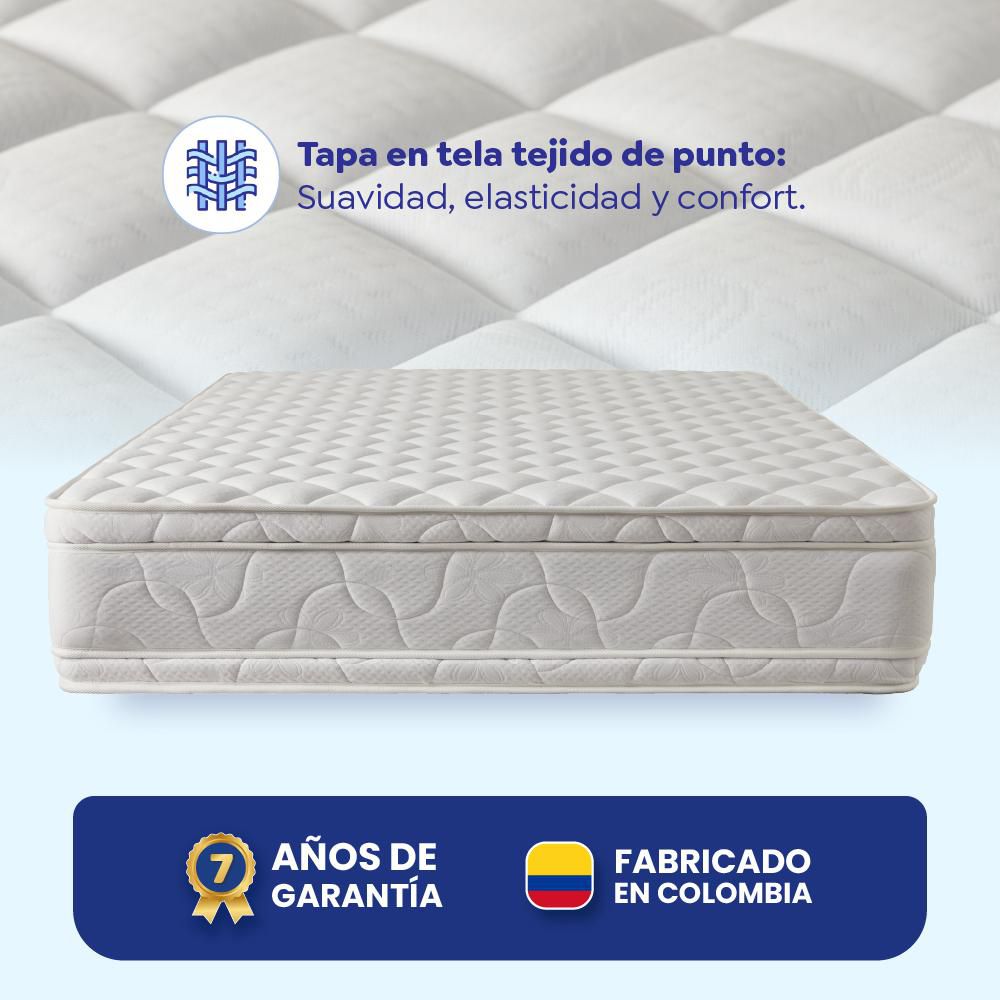 Colchón Combo FANTASIA Sencillo (100 x 190 cm) EVOLUTION Resortado Semifirme Base+Almohada+Protector img #6
