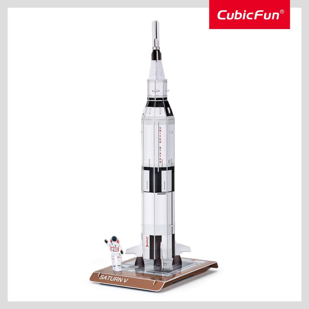 Rompecabeza 3D Saturn V Rocket Nasa 24 Piezas Nivel Inicial Cubic Fun ZURU INC img #1