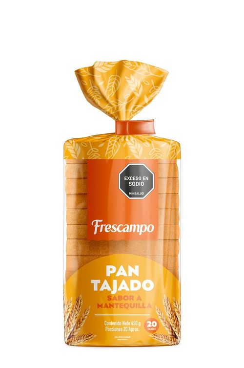 Pan tajado FRESCAMPO mantequilla (450  gr)