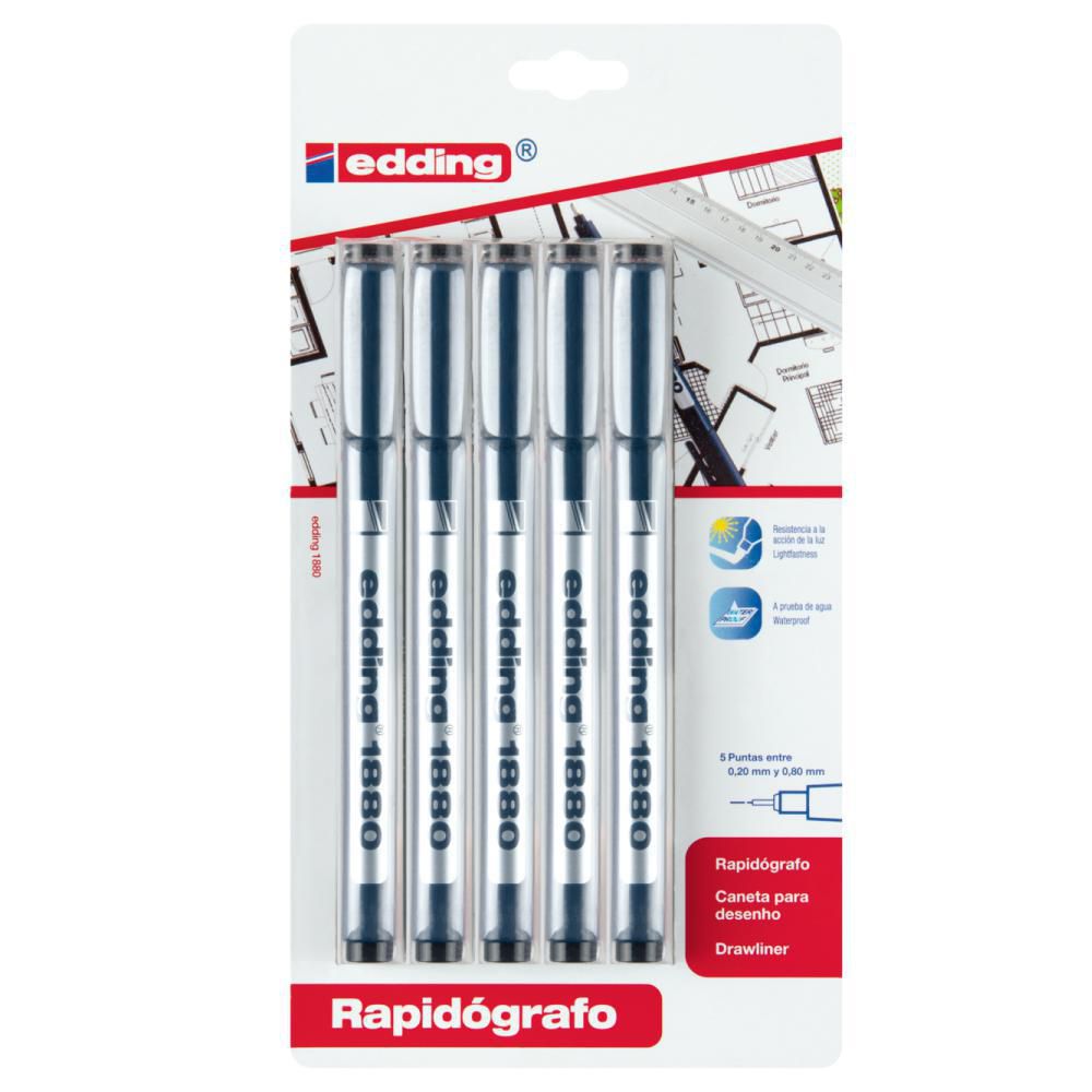 RAPIDOGRAFO X 5. PUNTAS 005MM EDDING img #1