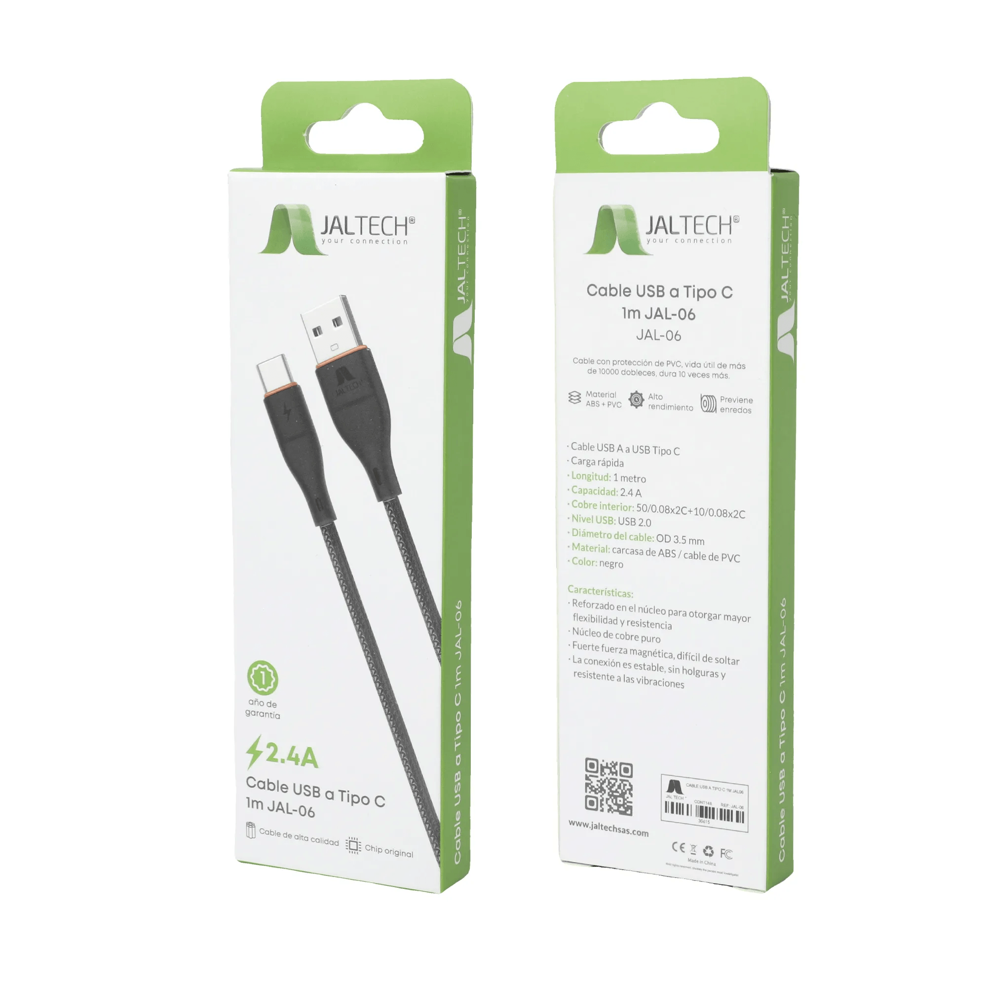 Cable Usb A Tipo C 1m Jal 06 Jaltech negro img #2