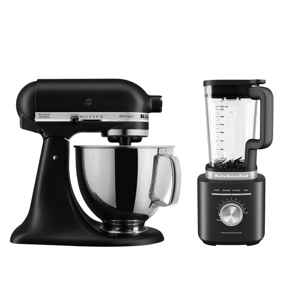 Combo Premium: Batidora Artisan 4.7 L Black Matte + Licuadora Pure Power con jarra de vidrio Black Matte img #1