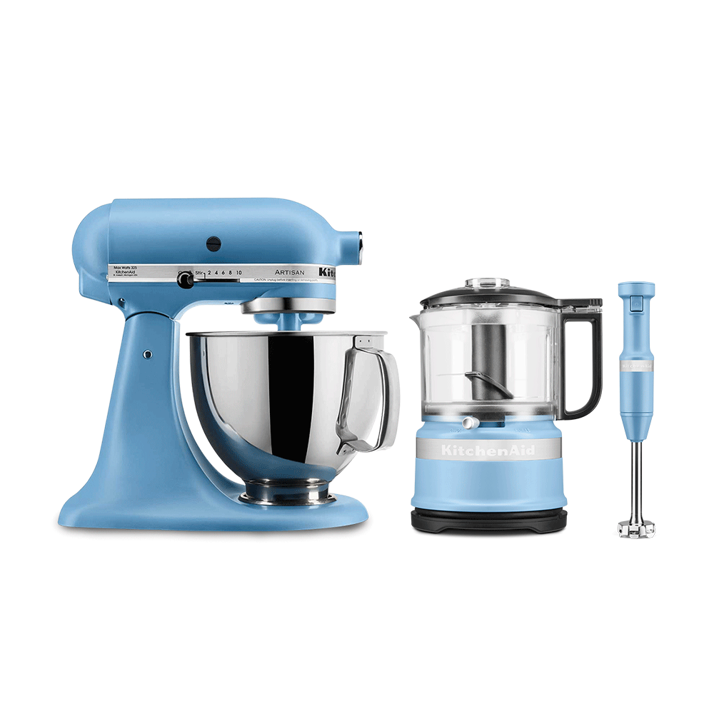 Combo Batidora Artisan con Accesorios adicionales 4.7 L Blue Velvet + Procesador 3.5 tazas + Licuadora de Mano img #1