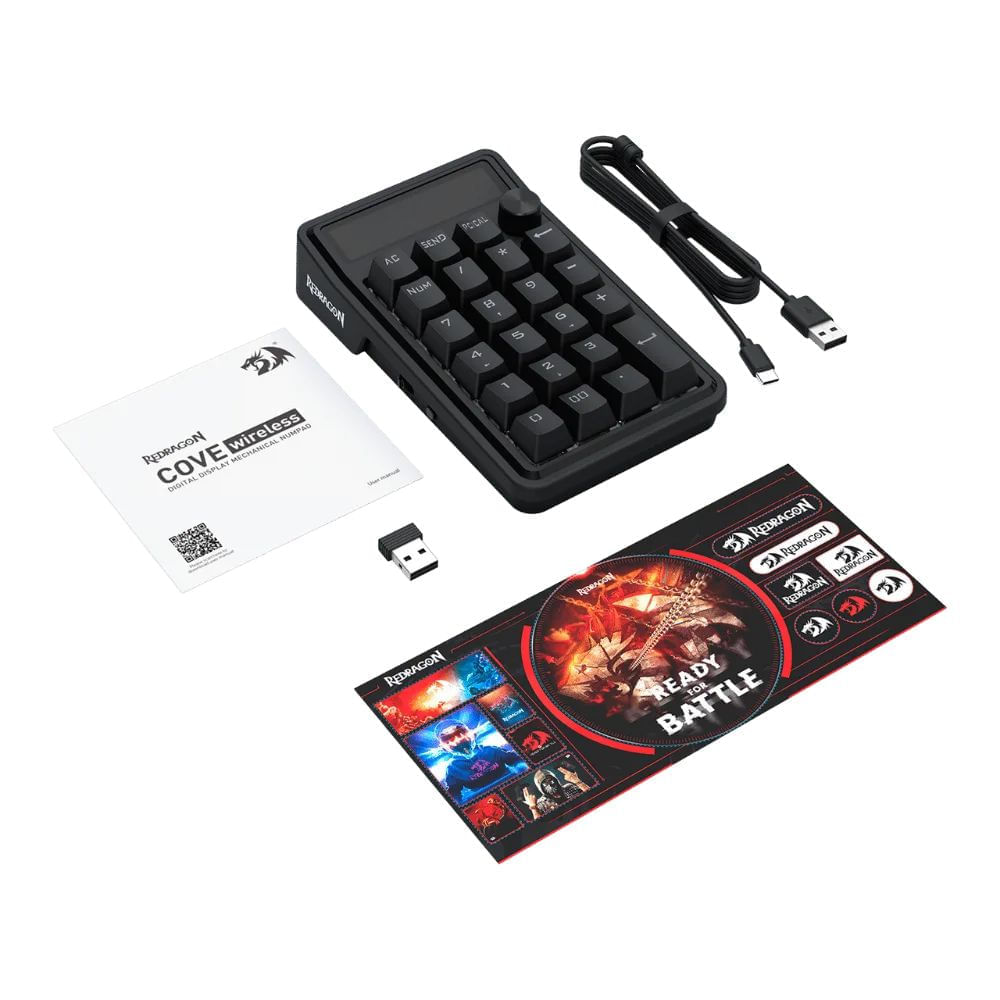 Teclado Numérico Mecánico Rgb Inalámbrico Redragon K733 Pro Negro img #4