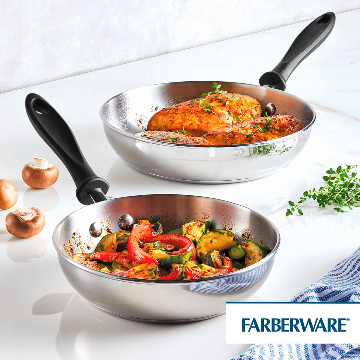 Set Sartenes 21,6cm y 26cm Acero Inoxidable. Reliance. Farberware img #5
